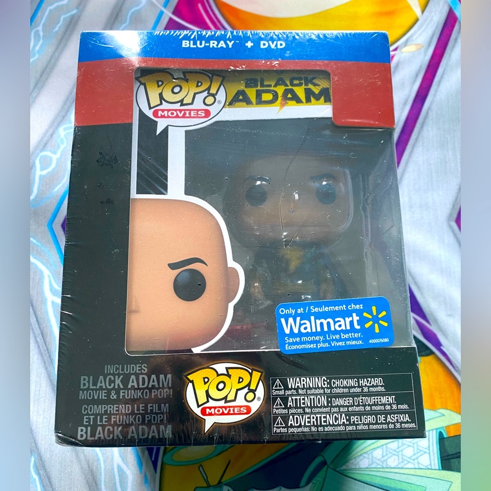 Funko Pop! Black Adam Blue Ray + Dvd Walmart Exclusive